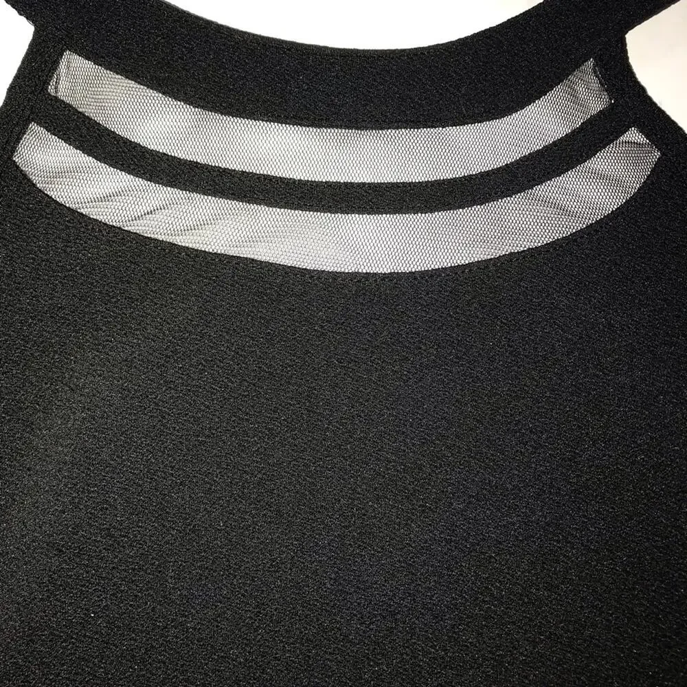 Place Black A-line Sleeveless Dress w/ Sheer Insets at Neckline - XXL Girls 16